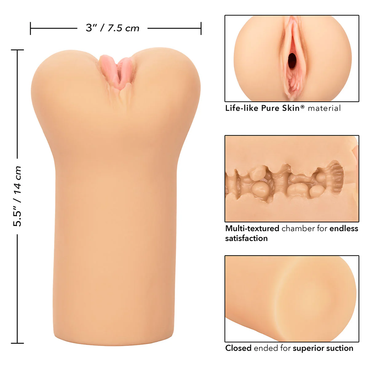 CalExotics Boundless Vulva – Masturbator – Beige