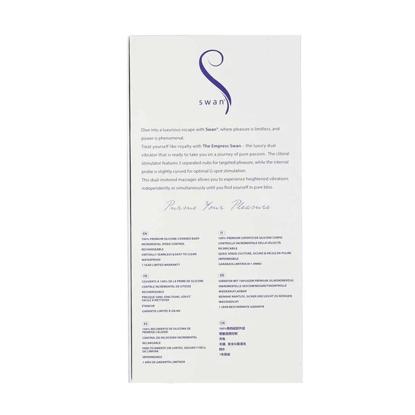 Swan Empress - Dual Vibrator - Rechargeable - Lavender