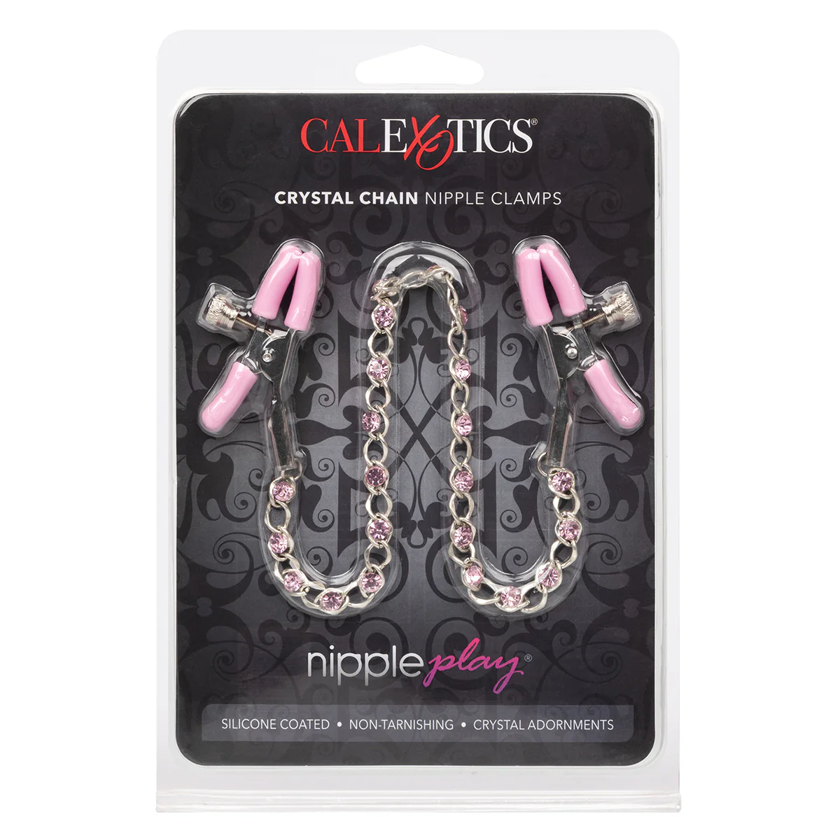 Calexotics - Nipple Play Crystal Chain Clamps - Pink