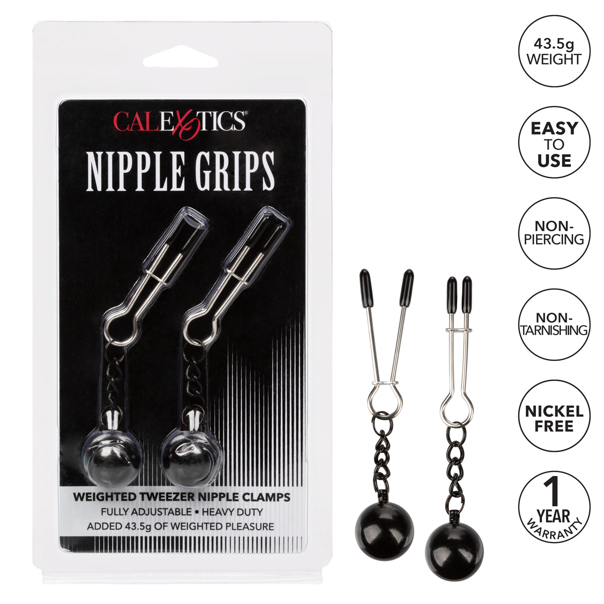 CalExotics Nipple Grips – Weighted Tweezer Nipple Clamps