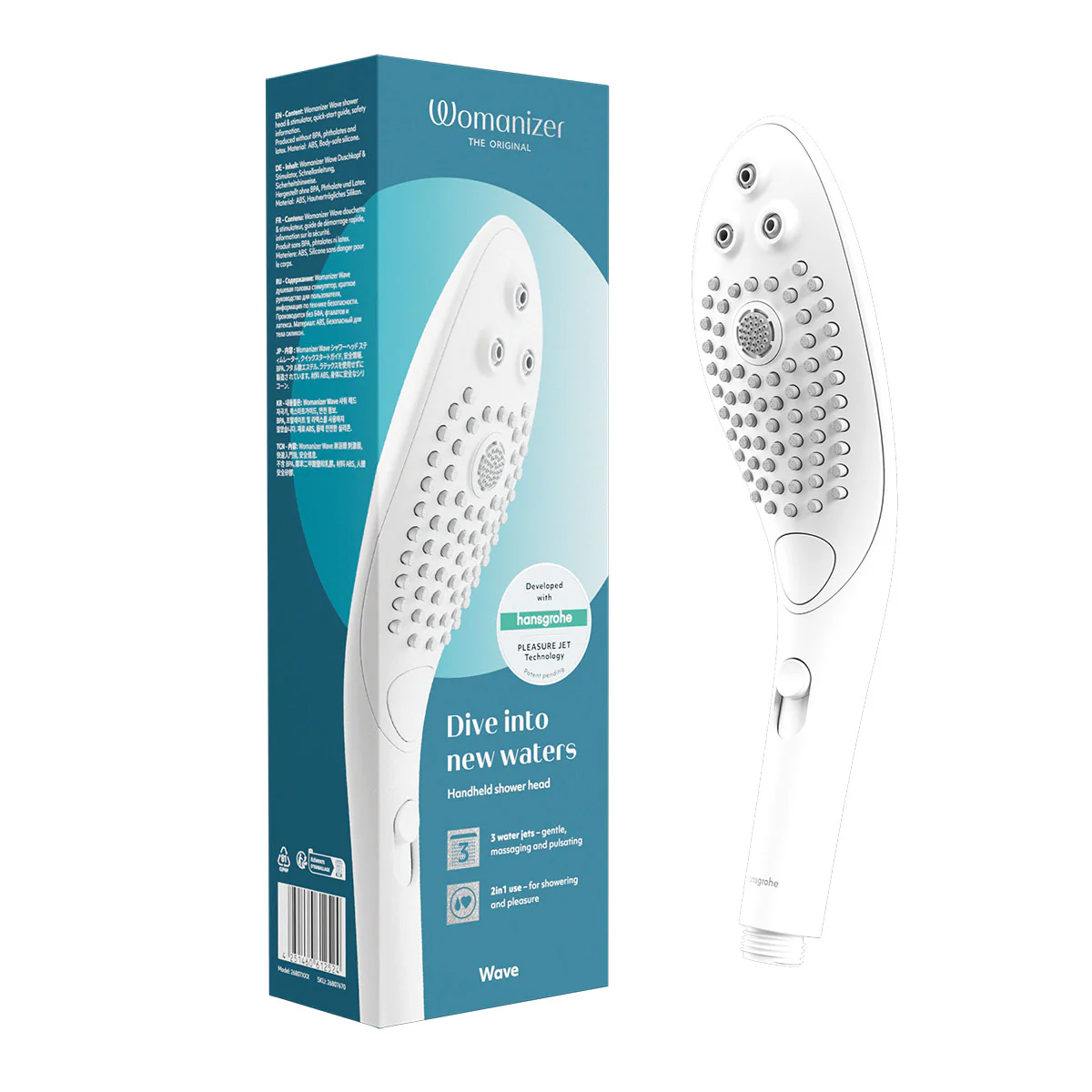 Womanizer® - Wave - Combined Shower Head & Water Massage Clitoral Stimulator - White