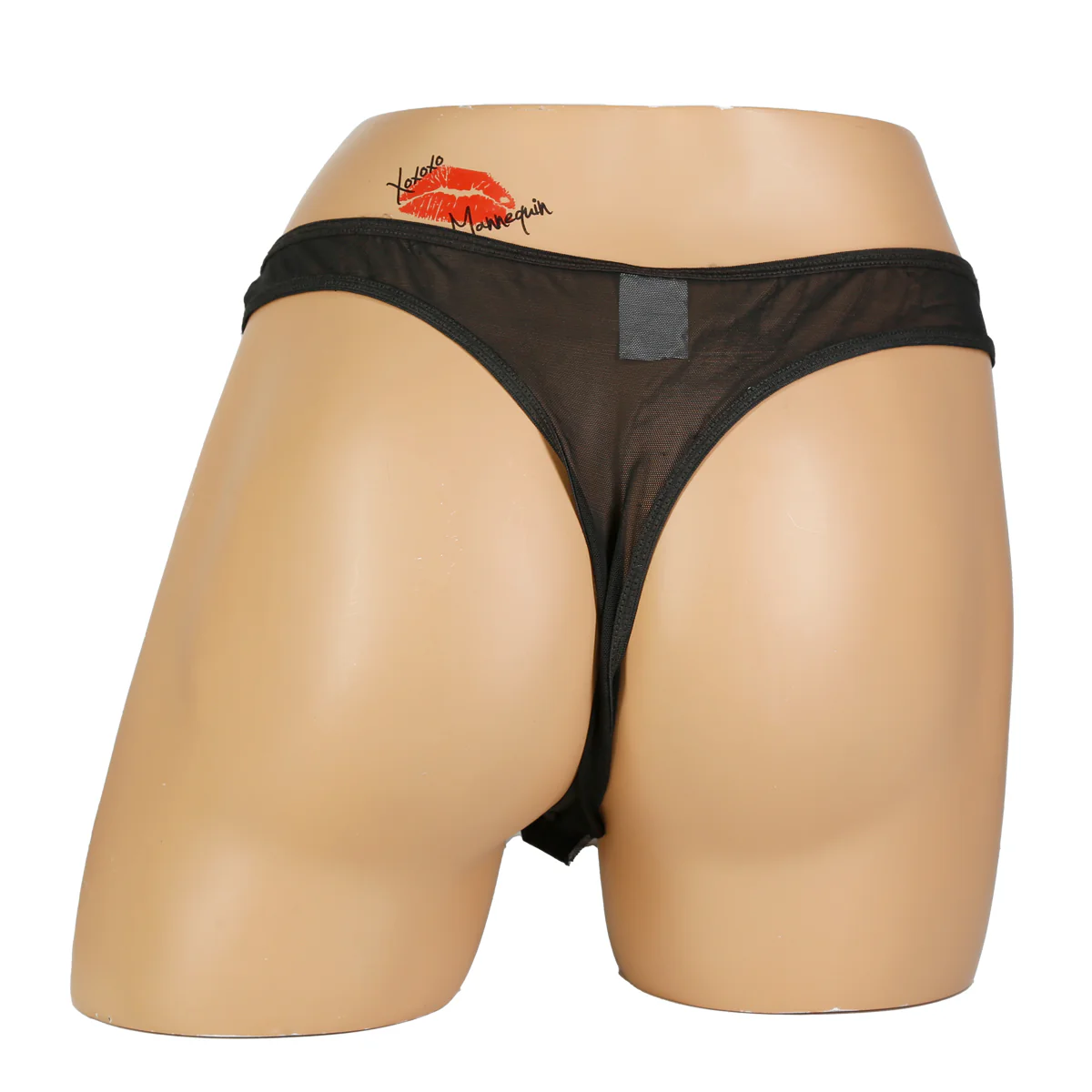 Velcro Front Mesh Thong For Men –  Black - O/S