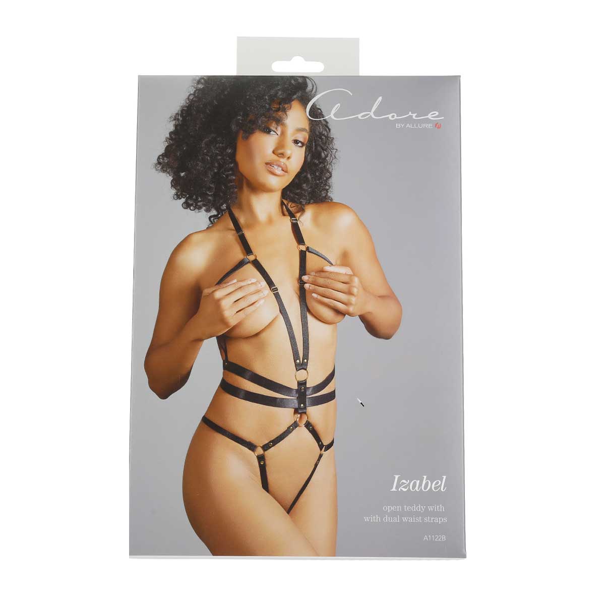 Adore By Allure - Izabel - Open Teddy With Dual Waist Straps - Black - OS