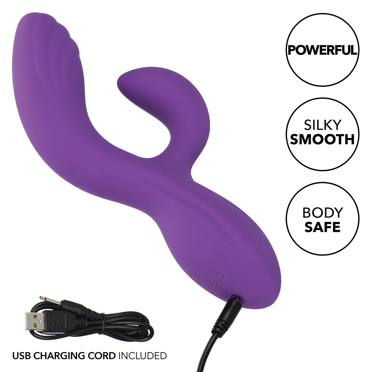 CaleXOtics – Stella – Liquid Silicone - “C” Curve Vibrator - Purple