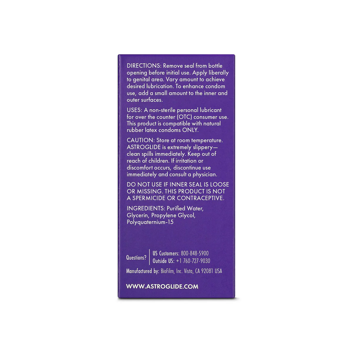 Astroglide Water-Based Lubricant – 2.5 oz/74 ml
