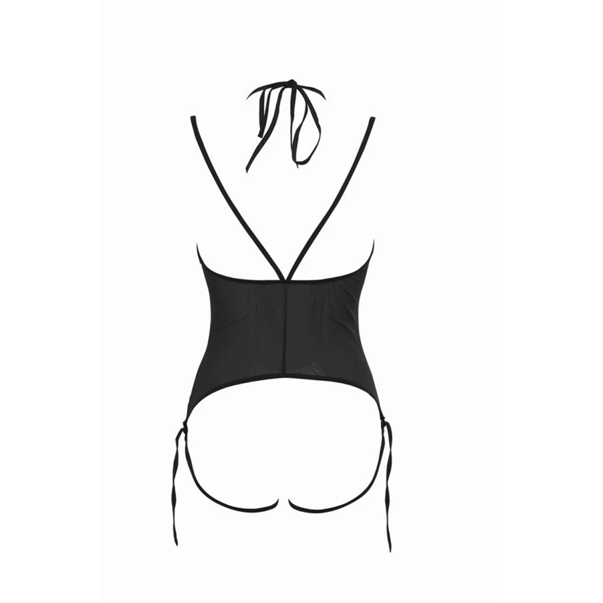 Allure – Angelina - Mesh Under Bust Teddy – Black