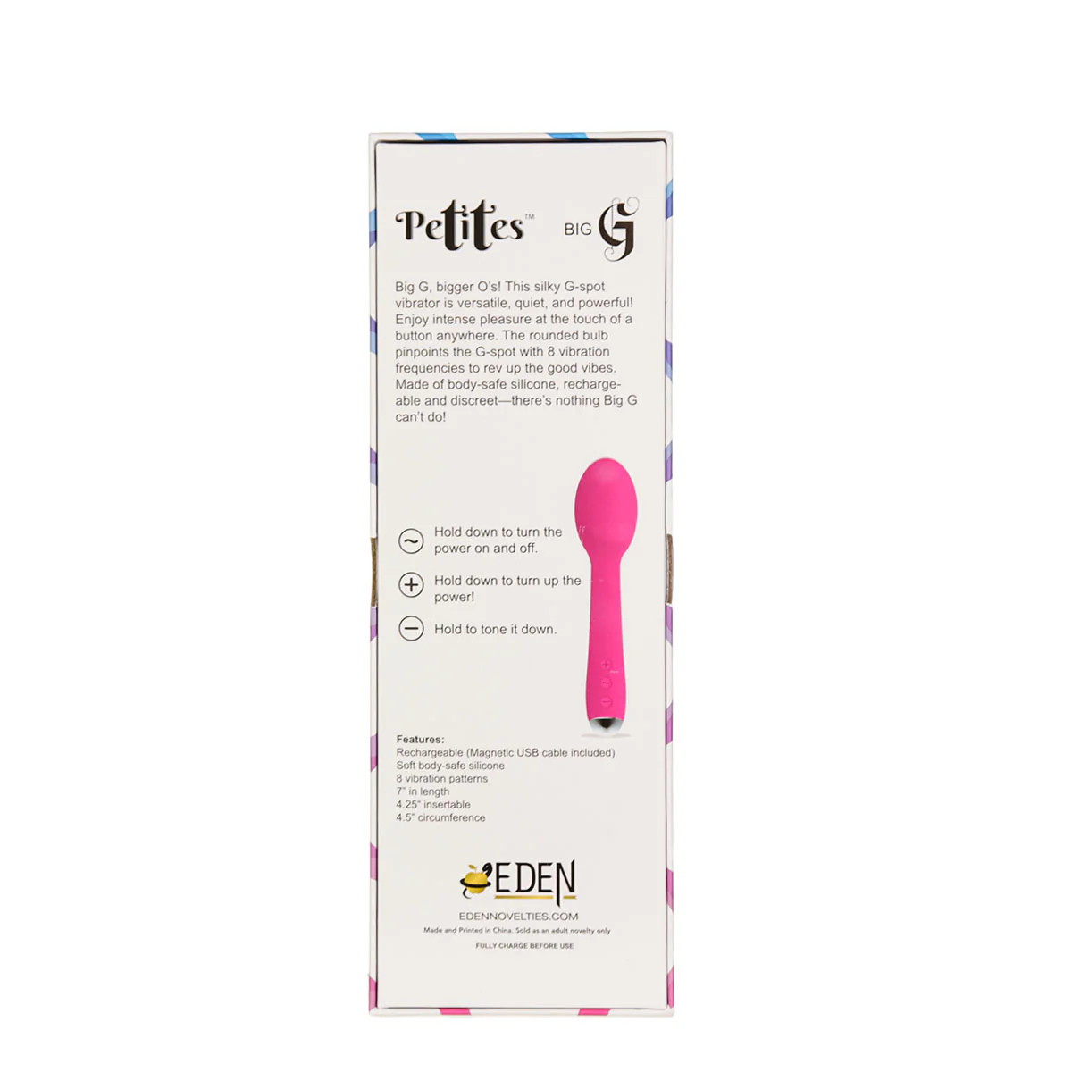 Eden Novelties Petites Big G Vibrator - Pink