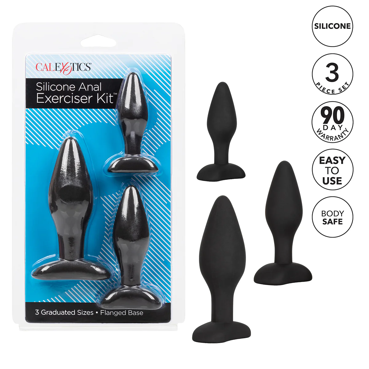 CalExotics Silicone Anal Exerciser Kit – Black