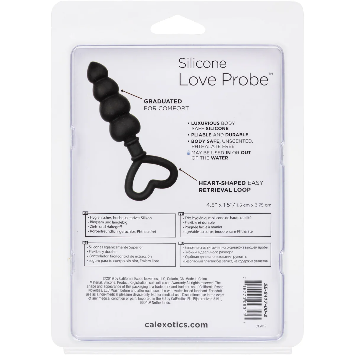 CalExotics Silicone Heart Butt Plug – Black