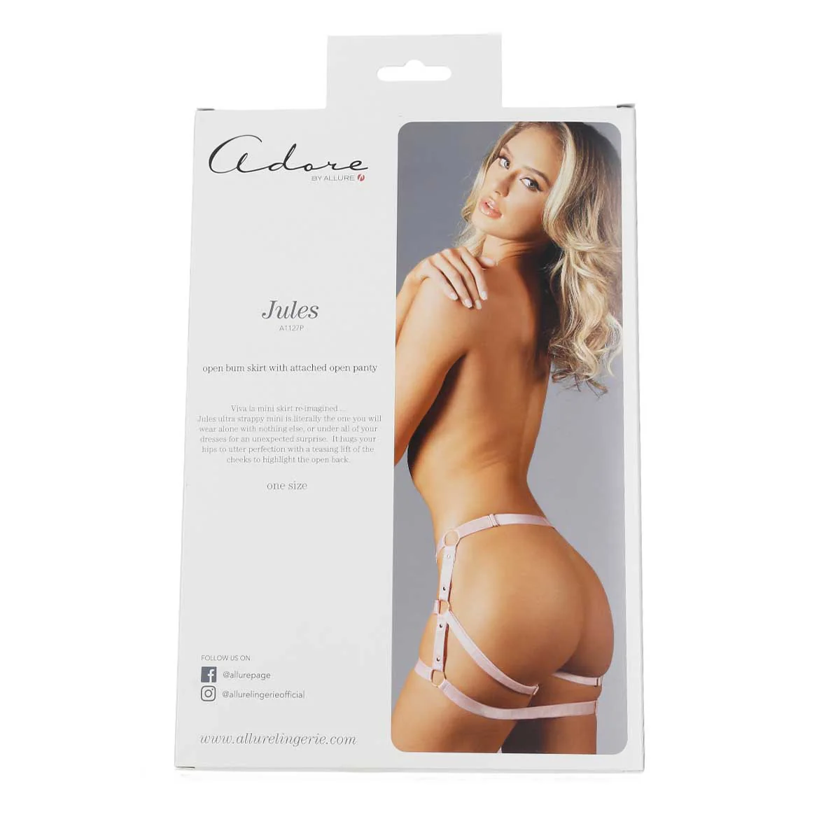 Adore By Allure - Jules - Open Bum Skirt With Attached Open Panty - Pink - OS