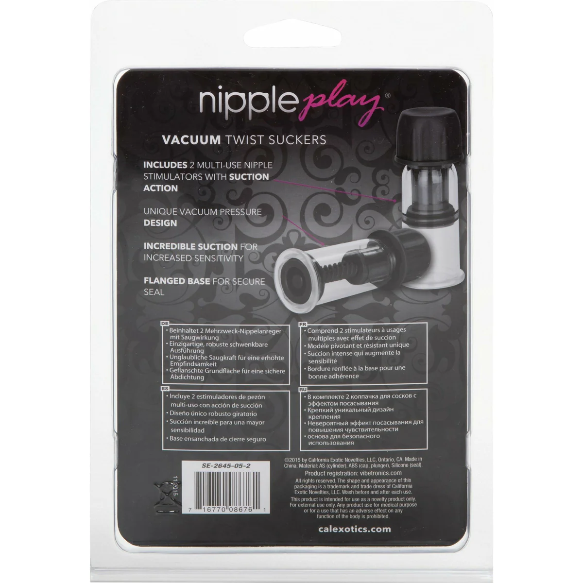 CalExotics Nipple Play Vacuum Twist Suckers - Black