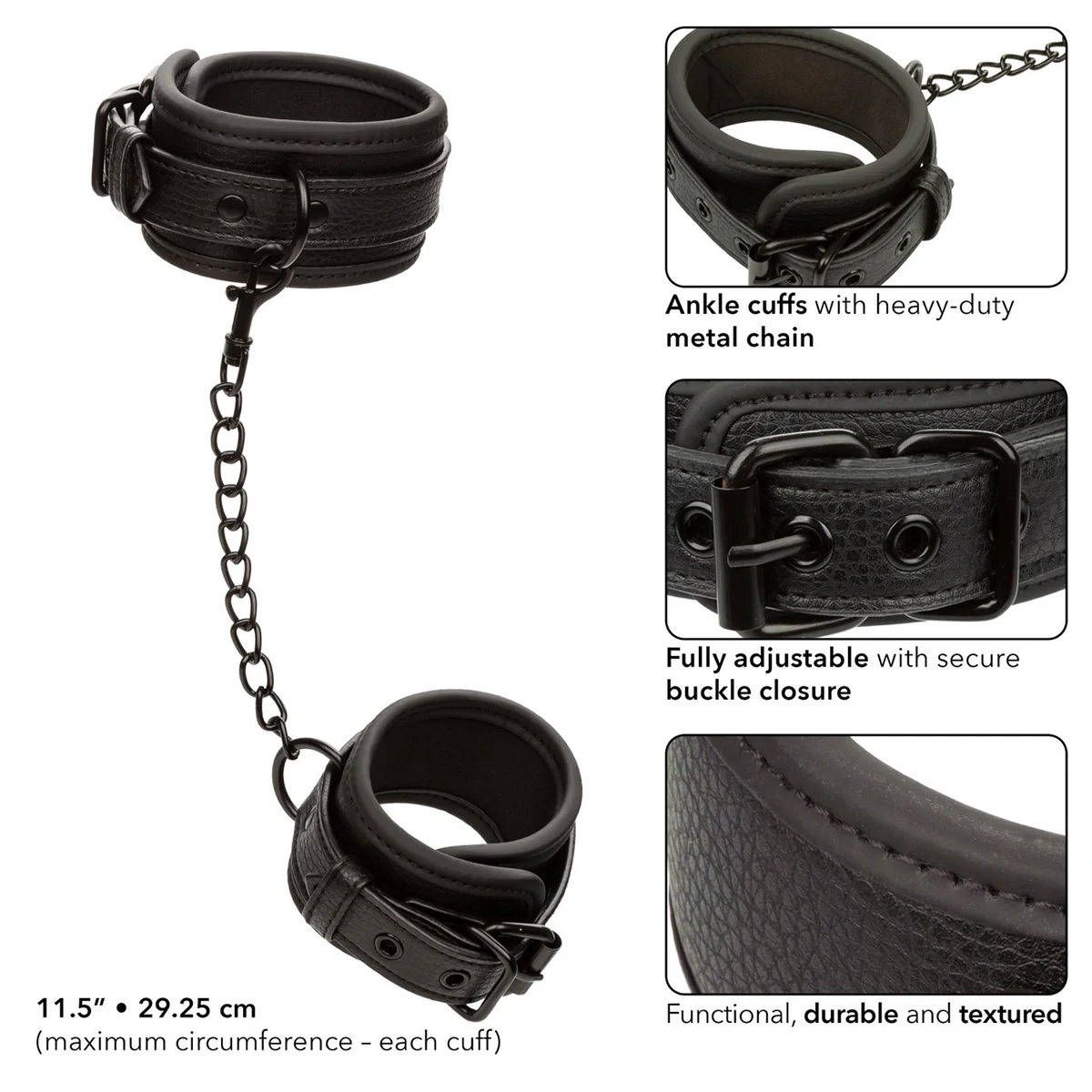 CaleXOtics Nocturnal Collection Ankle Cuffs - Black