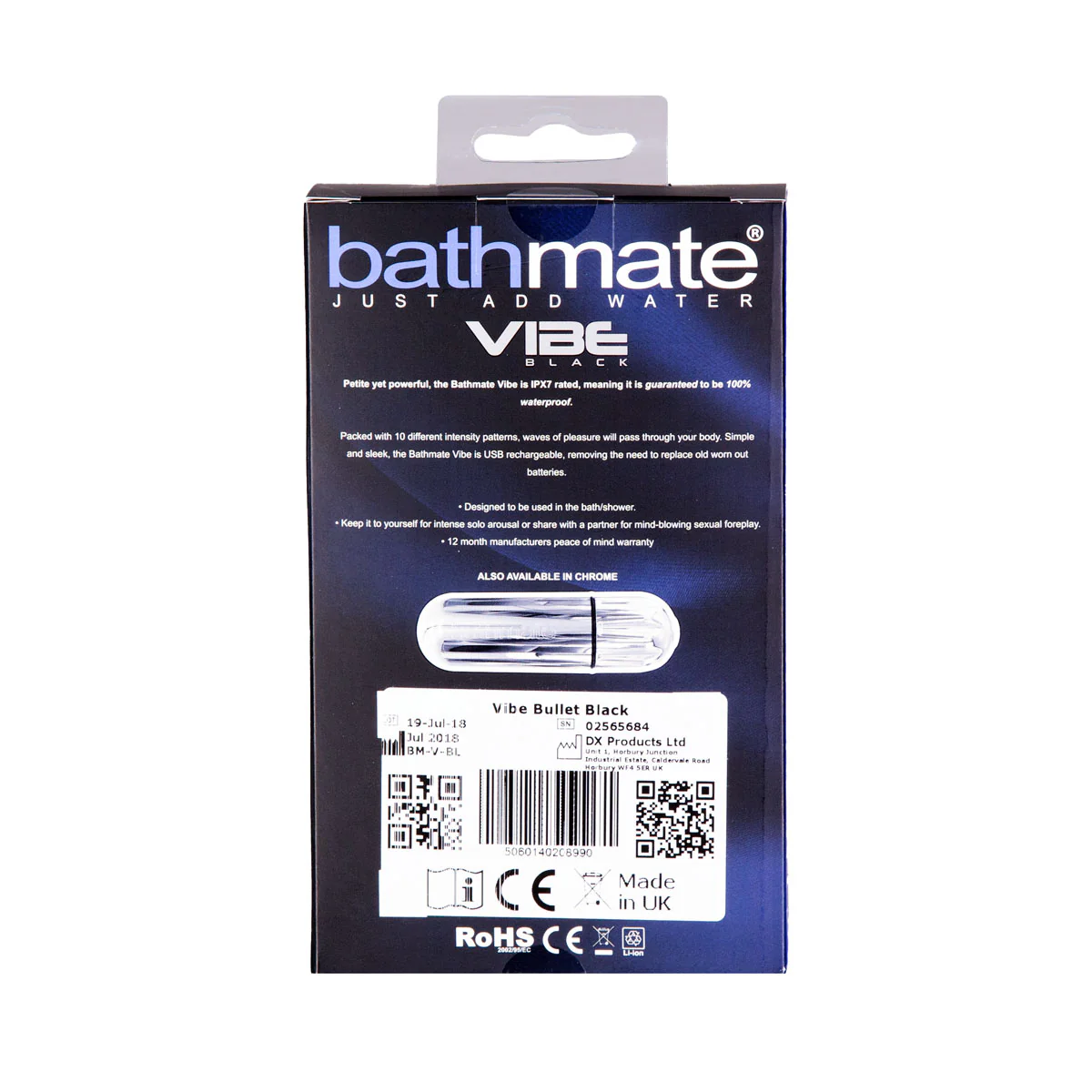 BATHMATE Vibe Black Unisex Vibrating Bullet
