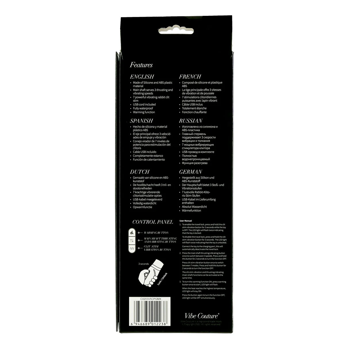 Vibe Couture® - Rabbit Ablaze Rechargeable Thrusting Vibrator – Purple
