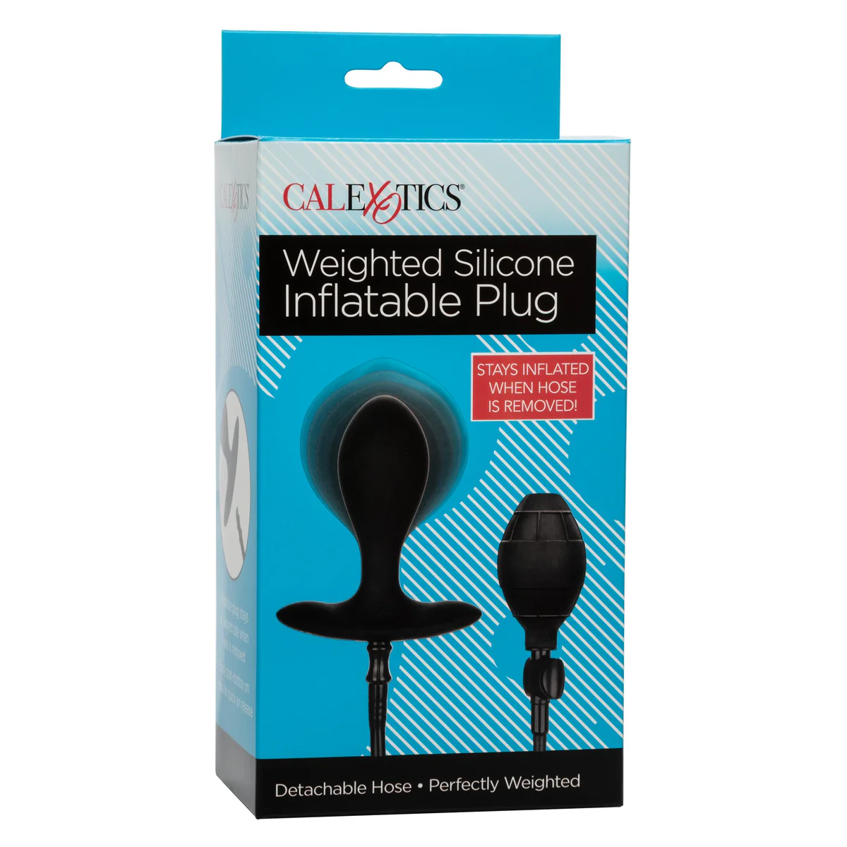 CalExotics Weighted Silicone Inflatable Plug - Black