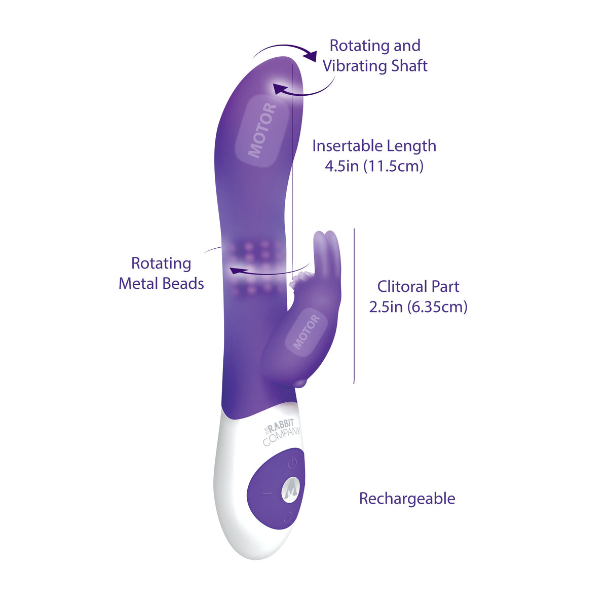 The Rabbit Company Beaded Rabbit Vibrator - Purple