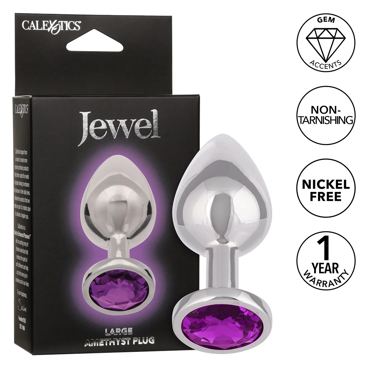 CaleXOtics Jewel Large Amethyst Plug- Amethyst
