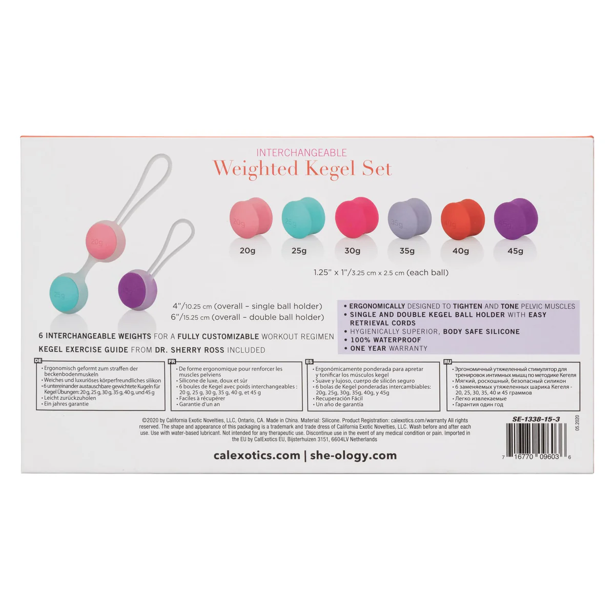 CalExotics She-ology Interchangeable Weighted Kegel Set