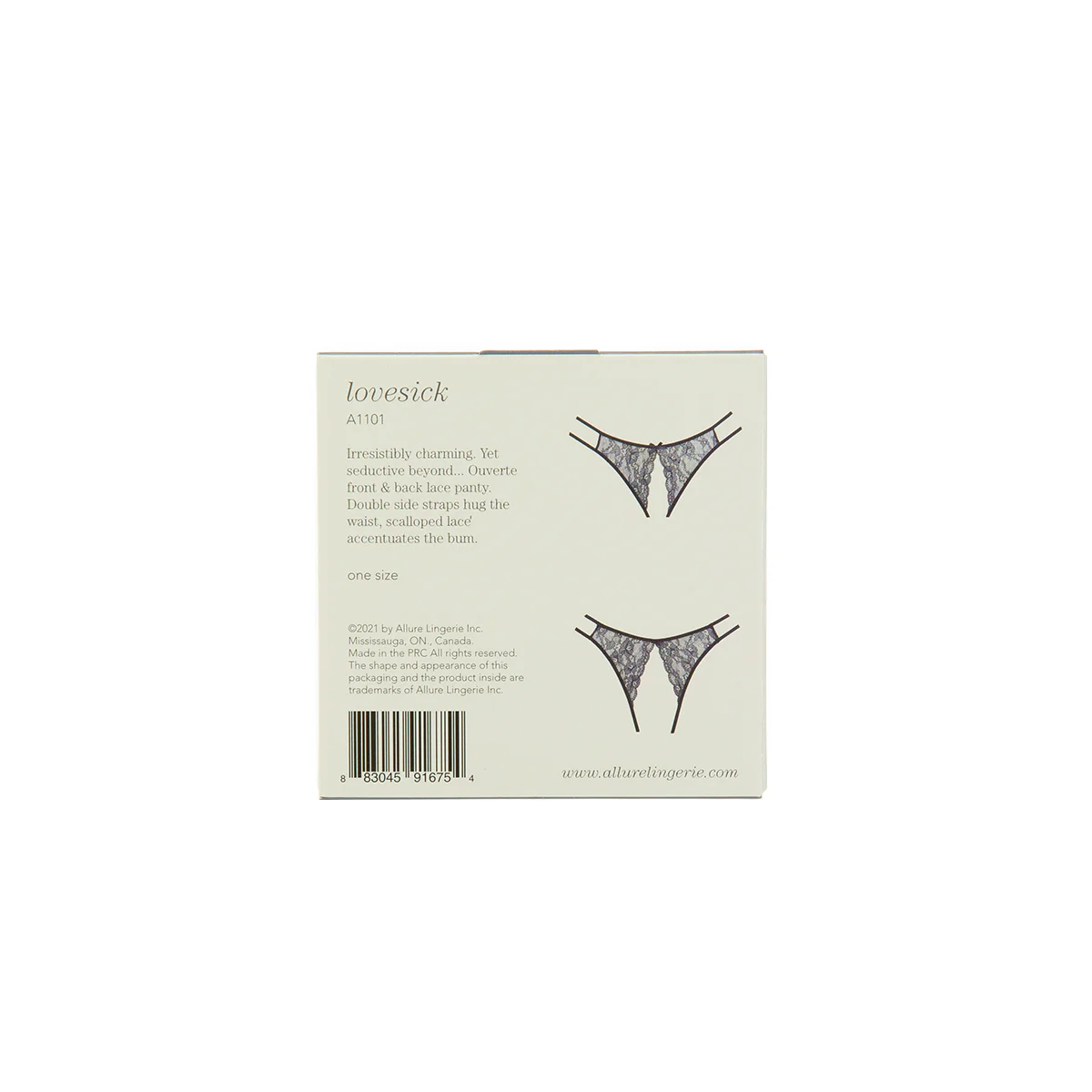 Adore by Allure – Lovesick Lace Panty – Black – OS