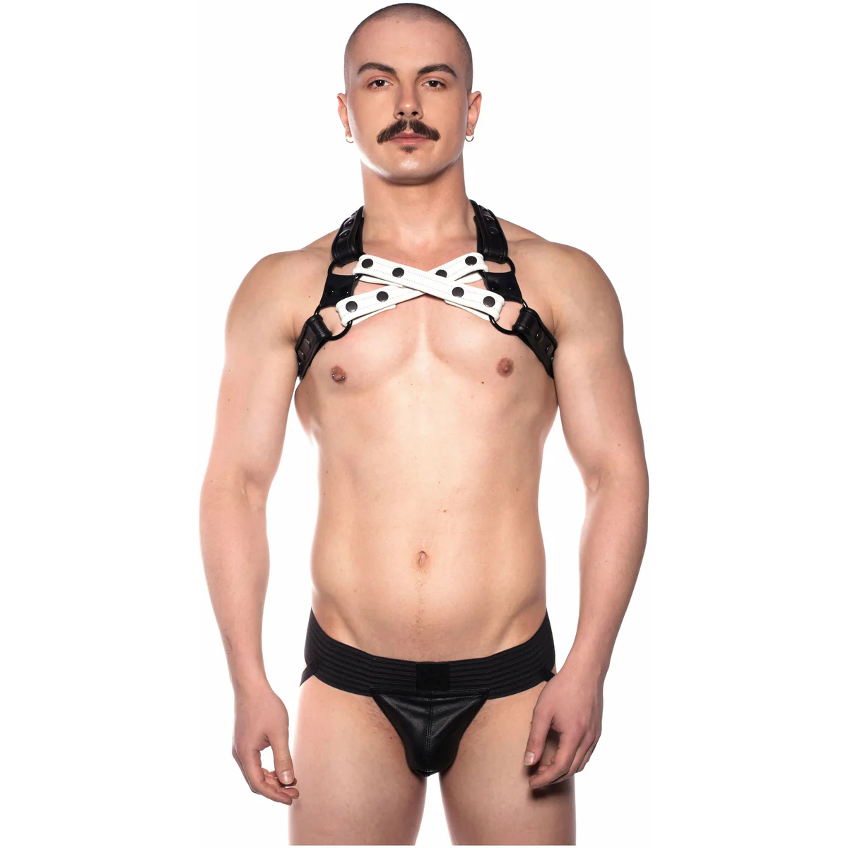 Prowler RED – Leather Pouch Jock – Black - Medium