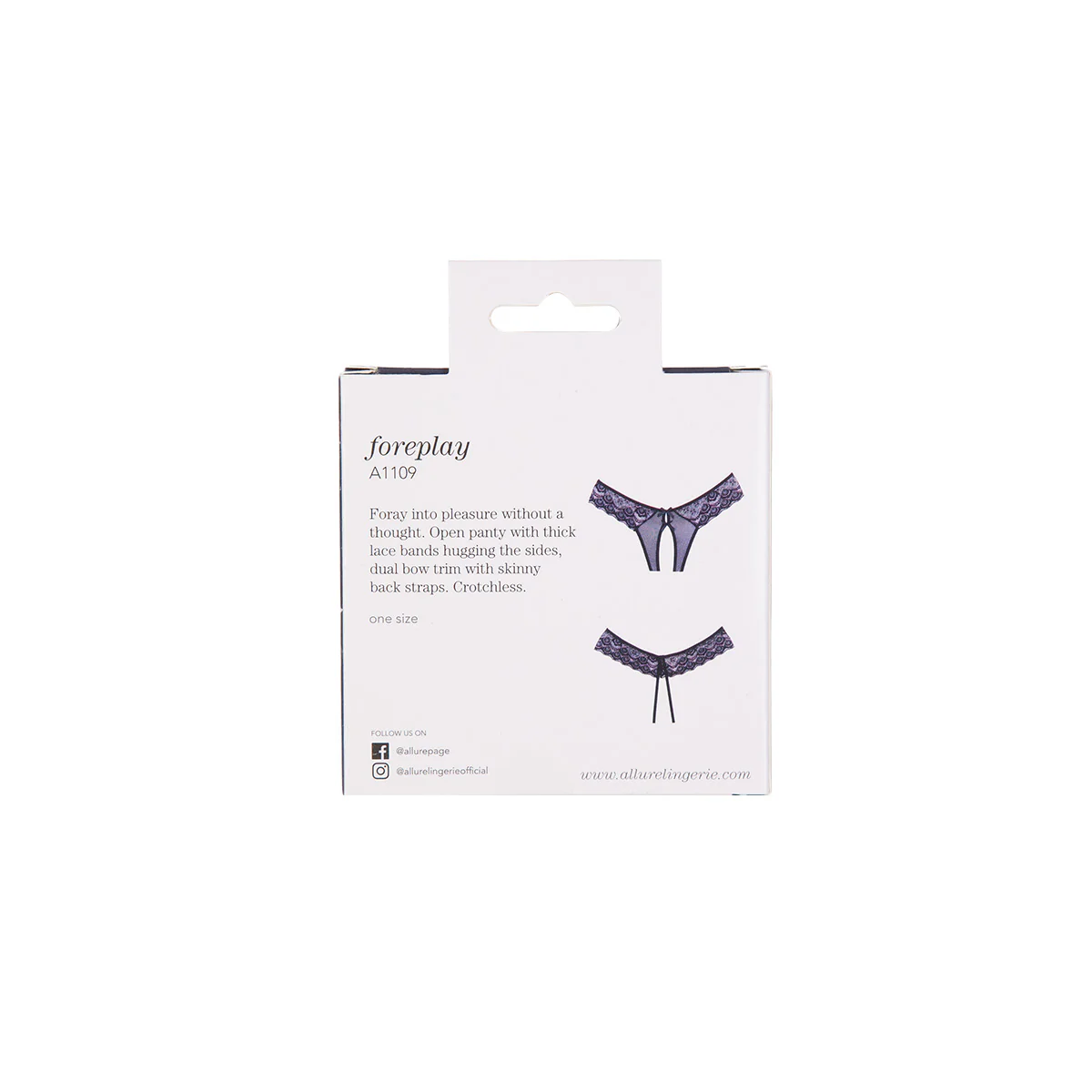 Adore by Allure Foreplay Crotchless Panty - Black