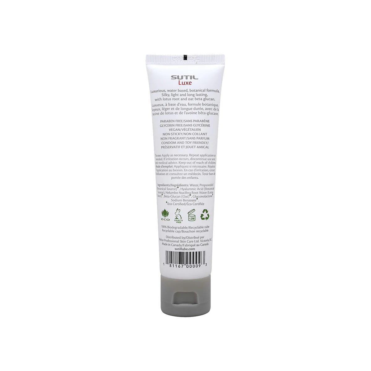 SUTIL Luxe Water-Based Personal Lubricant – 2/4/8 oz.
