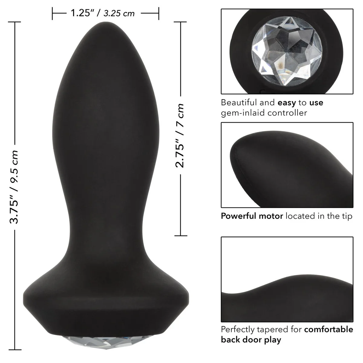 CalExotics Power Gem Vibrating Crystal Probe – Black