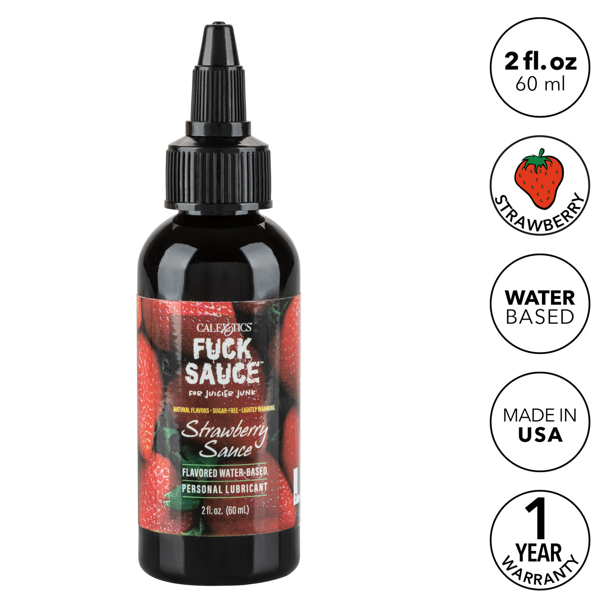CalExotics – Fuck Sauce – Water-Based Lubricant – Strawberry - 2oz/60ml