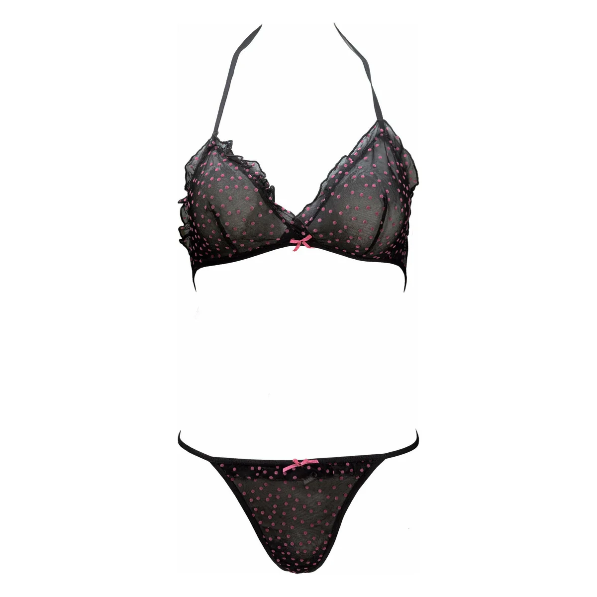 2 Piece Polka Dot Set - Black