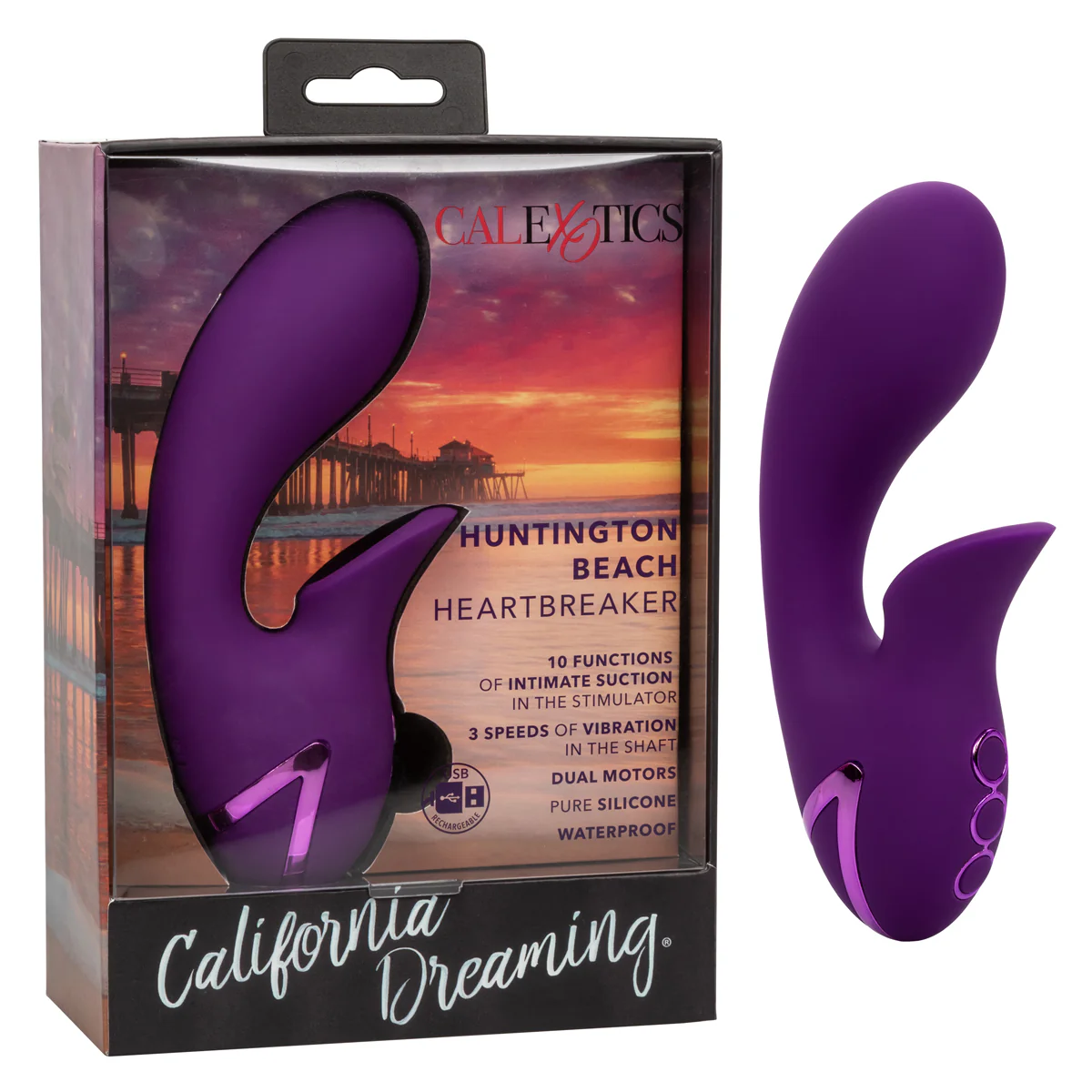 CalExotics® - California Dreaming Huntington Beach Heartbreaker Vibrator – Purple
