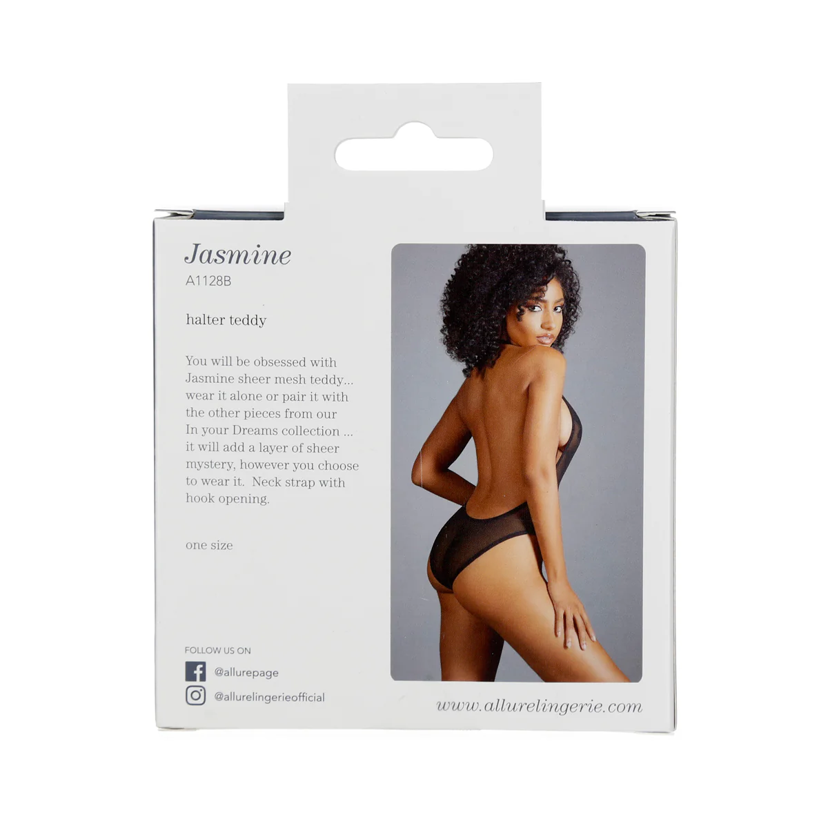Adore By Allure - Jasmine - Halter Teddy - Black - OS