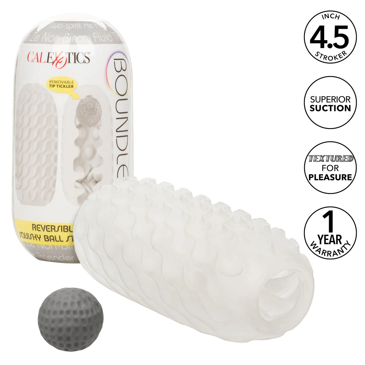 CaleXOtics – Boundless – Reversible Squishy Ball Stroker