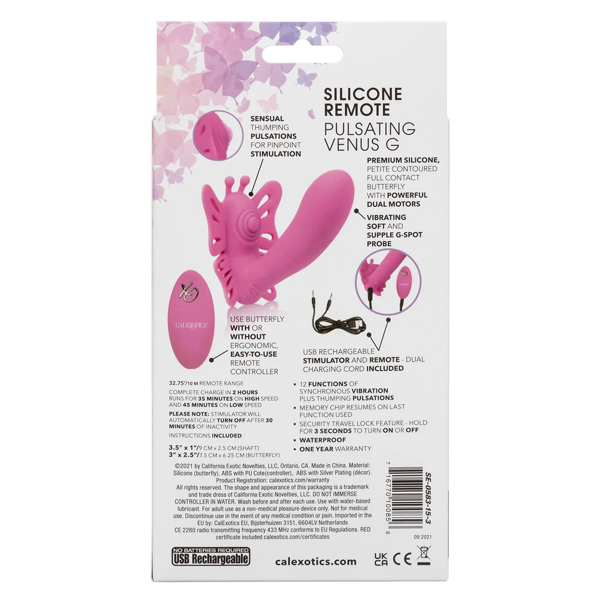 Calexotics - Venus Butterfly Silicone Remote Pulsating G