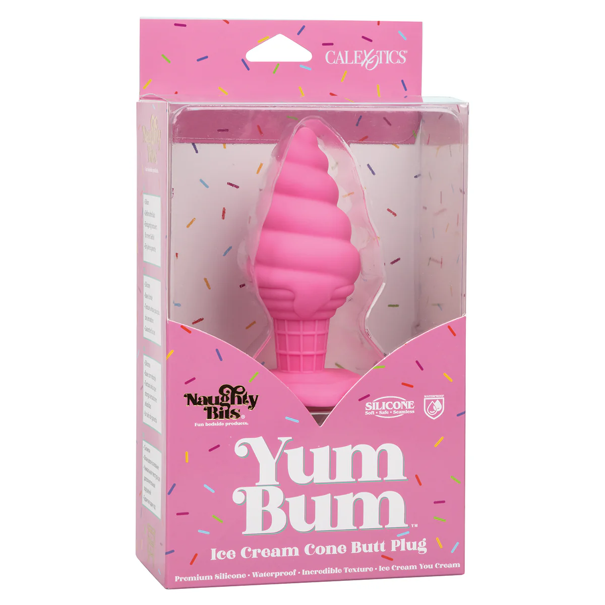 CaleXOtics – Naughty Bits – Yum Bum Ice Cream Cone - Silicone Butt Plug - Pink